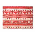 RPET-fleecedeken met kerstprint en kaart 190g/m2 kleur rood derde weergave