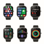 Smartwatch met LCD-touchscreen en siliconenband, iOS en Android kleur zilver tweede weergave