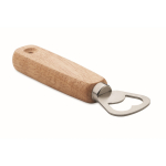 Rubberhouten flesopener met ophanggat kleur hout