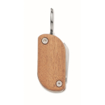 Sleutelhanger van acaciahout met 7 gereedschappen en LED-licht kleur hout tweede weergave