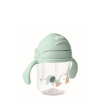 Tritan-drinkbeker voor baby's met rietje en dubbele grip 250 ml kleur mintgroen weergave met bedrukking