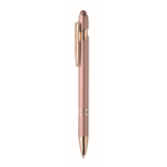 Gerecyclede aluminium pen met roségouden details, blauwe inkt kleur rose gold