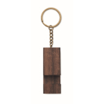 Sleutelhanger van walnoothout met functie als telefoonstandaard kleur hout vierde weergave