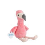 Flamingo knuffel met mogelijkheid om label te personaliseren kleur roze met jouw bedrukking