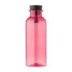 RPET-fles met rubberen handvat en bamboe detail, 500 ml kleur rood eerste weergave