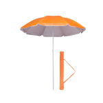 Polyester parasol in kleur met witte rand en UV-coating, Ø150 kleur oranje met jouw bedrukking