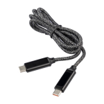 Oplaadkabel van nylon, 1 meter lang met USB-C-poorten, 65 W kleur zwart zevende weergave