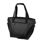 Thermische tas van polyester met klittenbandsluiting en schouderband kleur zwart zevende weergave