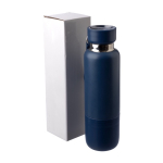 Thermosfles van rvs, 500 ml, met matte afwerking en beker van 300 ml kleur blauw zesde weergave