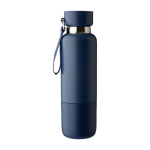 Thermosfles van rvs, 500 ml, met matte afwerking en beker van 300 ml kleur blauw achtste weergave