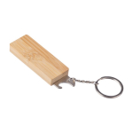 Bamboe sleutelhanger met extra functies als opener en gereedschap kleur bruin derde weergave