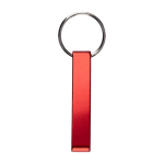 Sleutelhanger-opener van gerecycled aluminium met telefoonstandaard kleur rood eerste weergave