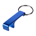 Sleutelhanger-opener van gerecycled aluminium met telefoonstandaard kleur ultramarijn blauw tweede weergave