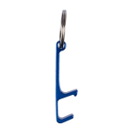 Sleutelhanger-opener van gerecycled aluminium met telefoonstandaard kleur ultramarijn blauw derde weergave