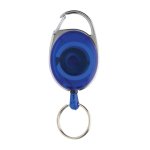 Sleutelhanger van gerecycled ABS en zink met koord en karabijnhaak kleur blauw