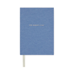 Notitieboek van gerecycled papier met bladwijzer en hoes, A5 kleur blauw