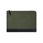 Gevoerde laptophoes van gerecycled polyester met ritssluiting, 16 inch kleur groen