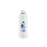 Roestvrijstalen fles, 90% gerecycled, met matte afwerking 550 ml kleur wit afbeelding met logo