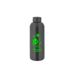 Roestvrijstalen fles, 90% gerecycled, met matte afwerking 550 ml kleur titanium afbeelding met logo