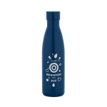 Thermofles van gerecycled roestvrij staal met matte afwerking 810 ml kleur marineblauw afbeelding met logo