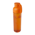 Gerecyclede plastic fles met comfortabele siliconenhandgreep 600ml kleur oranje