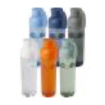 Gerecyclede plastic fles met comfortabele siliconenhandgreep 600ml kleur oranje tweede weergave meerdere kleuren