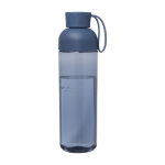 Gerecyclede plastic fles met comfortabele siliconenhandgreep 600ml kleur marineblauw tweede weergave voorkant