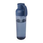 Gerecyclede plastic fles met comfortabele siliconenhandgreep 600ml kleur marineblauw