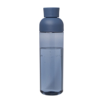 Gerecyclede plastic fles met comfortabele siliconenhandgreep 600ml kleur marineblauw tweede weergave achterkant