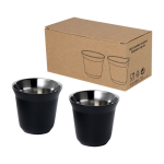 Set van espressokopjes van roestvrij staal 80ml kleur zwart