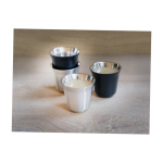 Set van espressokopjes van roestvrij staal 80ml kleur zilver luxe weergave 2