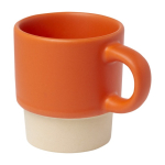 Espressokopje met kleibodem en matte afwerking 130ml kleur oranje