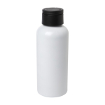 Gerecyclede aluminium fles met plastic deksel en handvat 600ml kleur wit