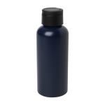 Gerecyclede aluminium fles met plastic deksel en handvat 600ml kleur marineblauw