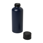 Gerecyclede aluminium fles met plastic deksel en handvat 600ml kleur marineblauw tweede weergave