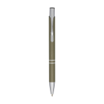 Aluminium pen met soft-touch coating en zwarte inkt kleur donkergroen