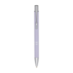 Aluminium pen met soft-touch coating en zwarte inkt kleur lila