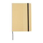 Gerecycled kartonnen hardcover notitieboek met elastiek A5 kleur zwart tweede weergave voorkant