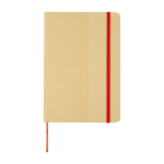 Gerecycled kartonnen hardcover notitieboek met elastiek A5 kleur rood tweede weergave voorkant