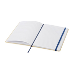 Gerecycled kartonnen hardcover notitieboek met elastiek A5 kleur marineblauw tweede weergave