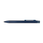 Gerecyclede messing pen met ijzeren clip en zwarte inkt kleur blauw tweede weergave voorkant