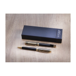 Set pen en roller met gouden afwerking en blauwe inkt kleur goud luxe weergave