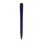 Gerecyclede plastic pen met lange schrijflengte en blauwe inkt kleur marineblauw