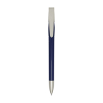 Pen met gerecycleerd plastic lichaam en clip, blauwe inkt kleur marineblauw