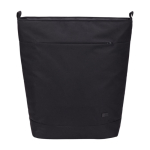 Gerecyclede polyester laptoptas met organizers 15,6 inch kleur zwart derde weergave voorkant