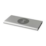 Draadloze powerbank van gerecycled aluminium 8.000 mAh kleur zilver