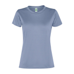 Sportshirt van gerecycled polyester voor vrouwen 100 g/m2 Roly kleur grijsachtig blauw