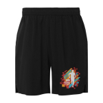 Unisex sportshorts van gerecycled polyester 100 g/m2 Roly kleur zwart weergave zeefdruk