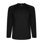 Lang sportshirt van polyester voor mannen 150 g/m2 Roly kleur zwart