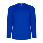 Lang sportshirt van polyester voor mannen 150 g/m2 Roly kleur blauw